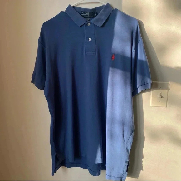 Polo Ralph Lauren Men’s Medium Blue Short Sleeve Collared Shirt - Picture 1 of 10